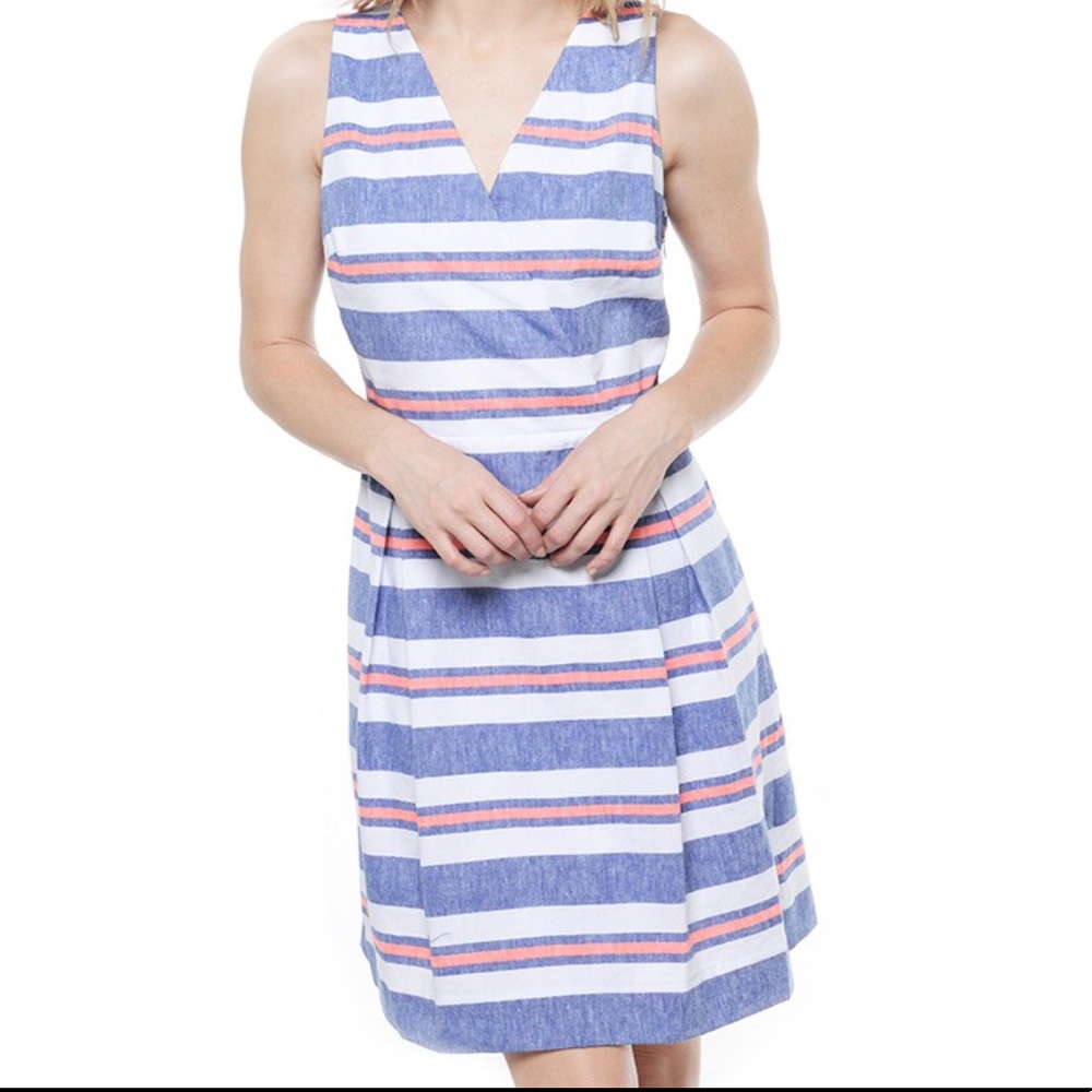 Vineyard Vines jean linen stripe dress size 10